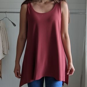 Burgundy rust long tank top